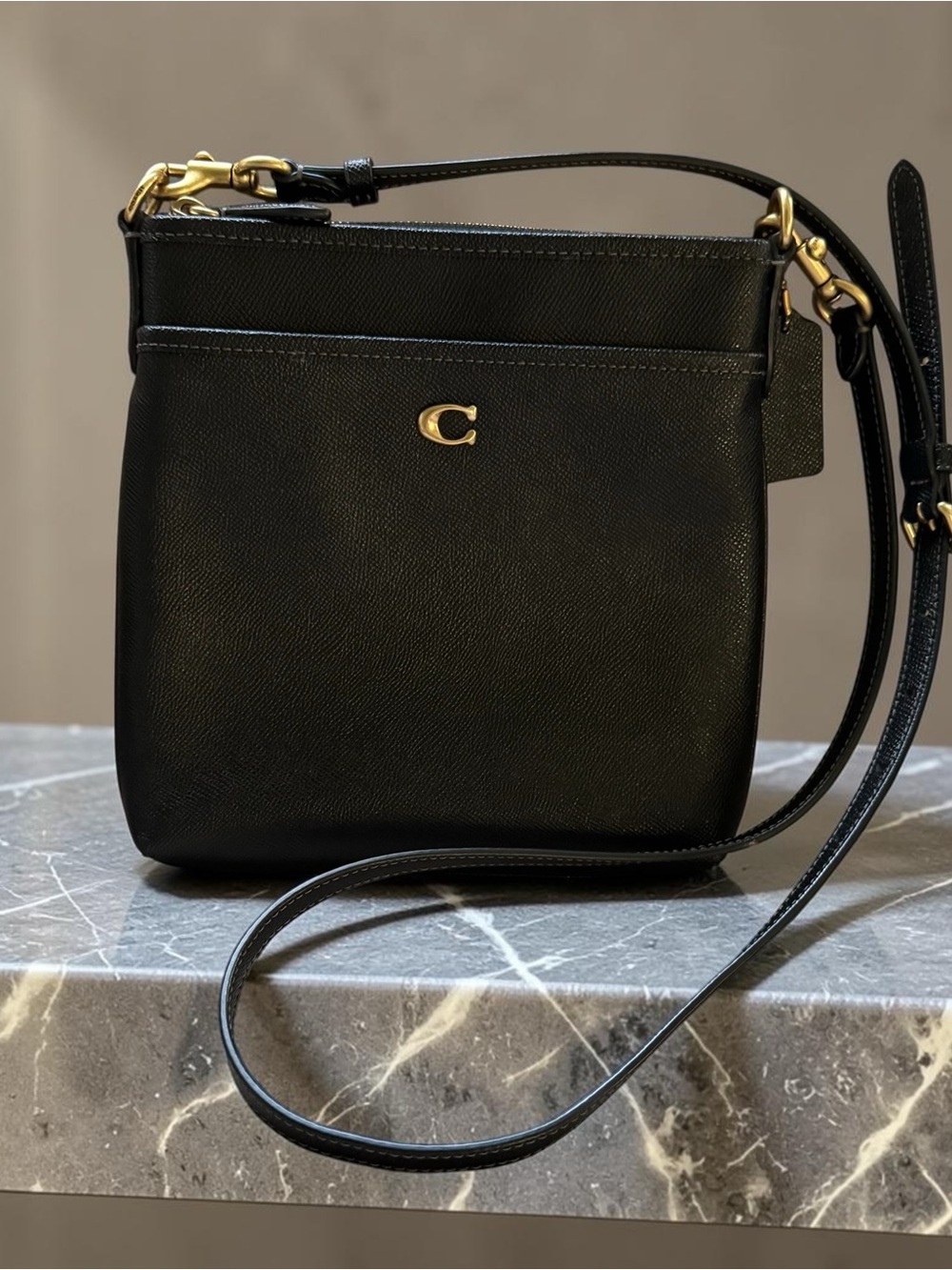 Coach Kitt Messenger Black Saffiano Leather Crossbody Bag